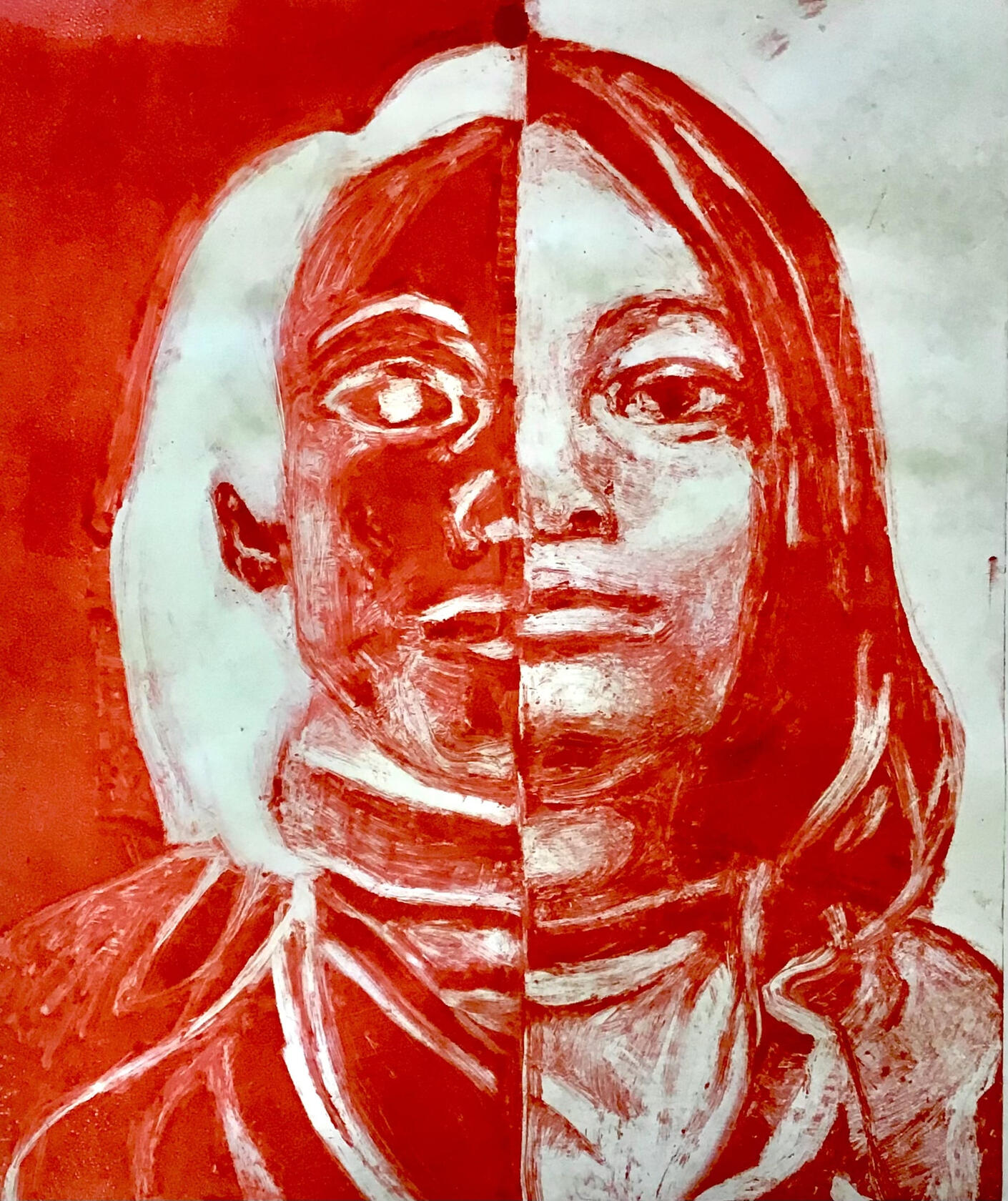 Monoprint of Kenlissia Jones 9” x 8”